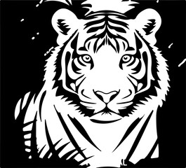 tiger vector on color background