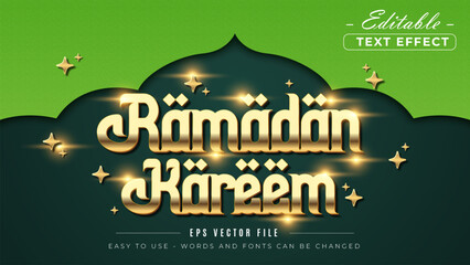 Obraz premium Editable text effect ramadan kareem.