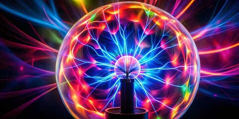 Plasma Lamp Abstract Art: Vibrant Light Beams & Dynamic Energy