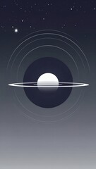 Silhouetted planet showcasing elegance against starlight