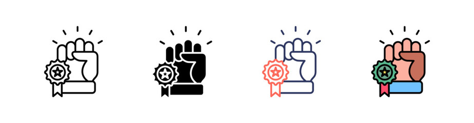 Achievement Multi Style Icon Set Vector 