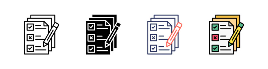 Evaluation Multi Style Icon Set Vector 