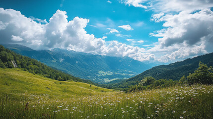 Obraz premium The fresh mountain air fills my lungs with energy and joy.