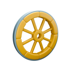 Obraz premium 3D Golden Wagon Wheel Illustration