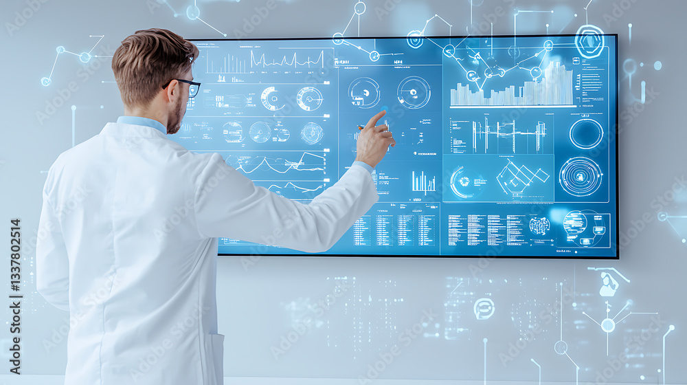 Poster data analysis and visualization in a laboratory setting science facility digital display modern envi