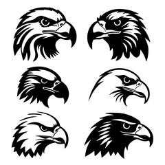 Fototapeta premium set of eagle head