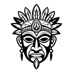 tribal mask of the native american indian.