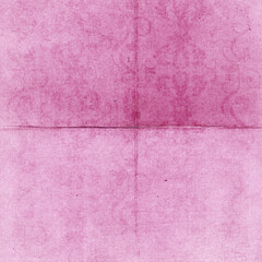 Fototapeta premium Vintage pink paper texture with soft grunge details, subtle stains, and folded crease lines. Delicate aged background ideal for invitations, stationery, scrapbooking, overlays, and romantic designs.