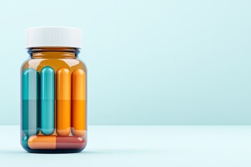 Close-up of colorful vitamin capsules on a smooth surface with a soft focus on the skincare ingredients in the capsules