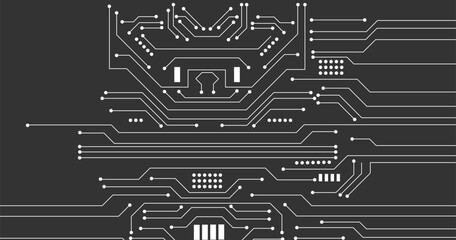 High tech technology geometric and connection system background with digital data abstract. 