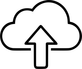 Upload in outline icon style, Working with data theme.