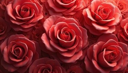 Seamless pattern of red roses. Abstract floral wallpaper background. Illustration. Maroon vinous roses texture. Floral beauty garden graphic. Love valentine romance plant gift flora. Romantic blossom