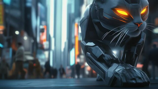 Cute robot cat, future cat toy intelligence
