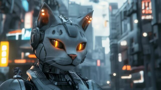 Cute robot cat, future cat toy intelligence