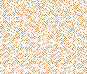 Fototapeta premium Abstract geometric pattern. A seamless vector background. White and golden ornament. Graphic modern pattern. Simple lattice graphic design