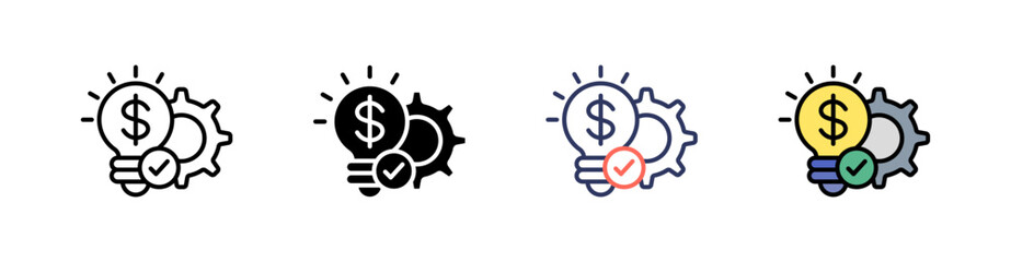 Development Multi Style Icon Set Vector 