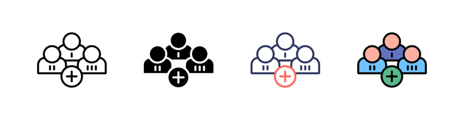 Queue Multi Style Icon Set Vector 