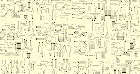 Digital technology circuit board background with dynamic lines. Abstract technology design. Vector illustration.