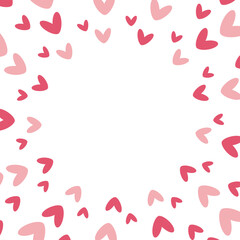ハートがたくさんのかわいいフレーム背景イラスト
