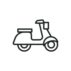 Motorcycle thin line icons. Editable stroke and Perfect pixel on transparent background