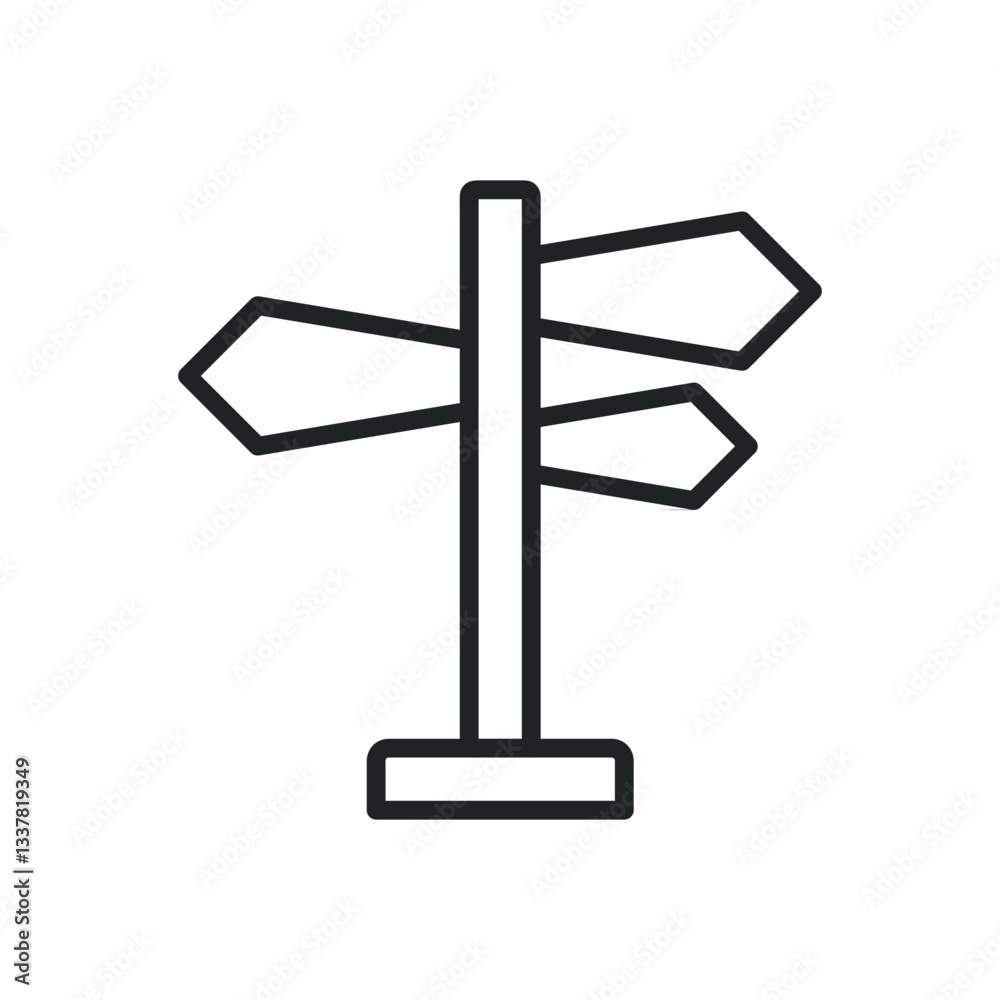 Poster direction thin line icons. editable stroke and perfect pixel on transparent background