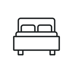 Bed thin line icons. Editable stroke and Perfect pixel on transparent background