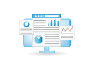 Web analytic SEO concept illustration