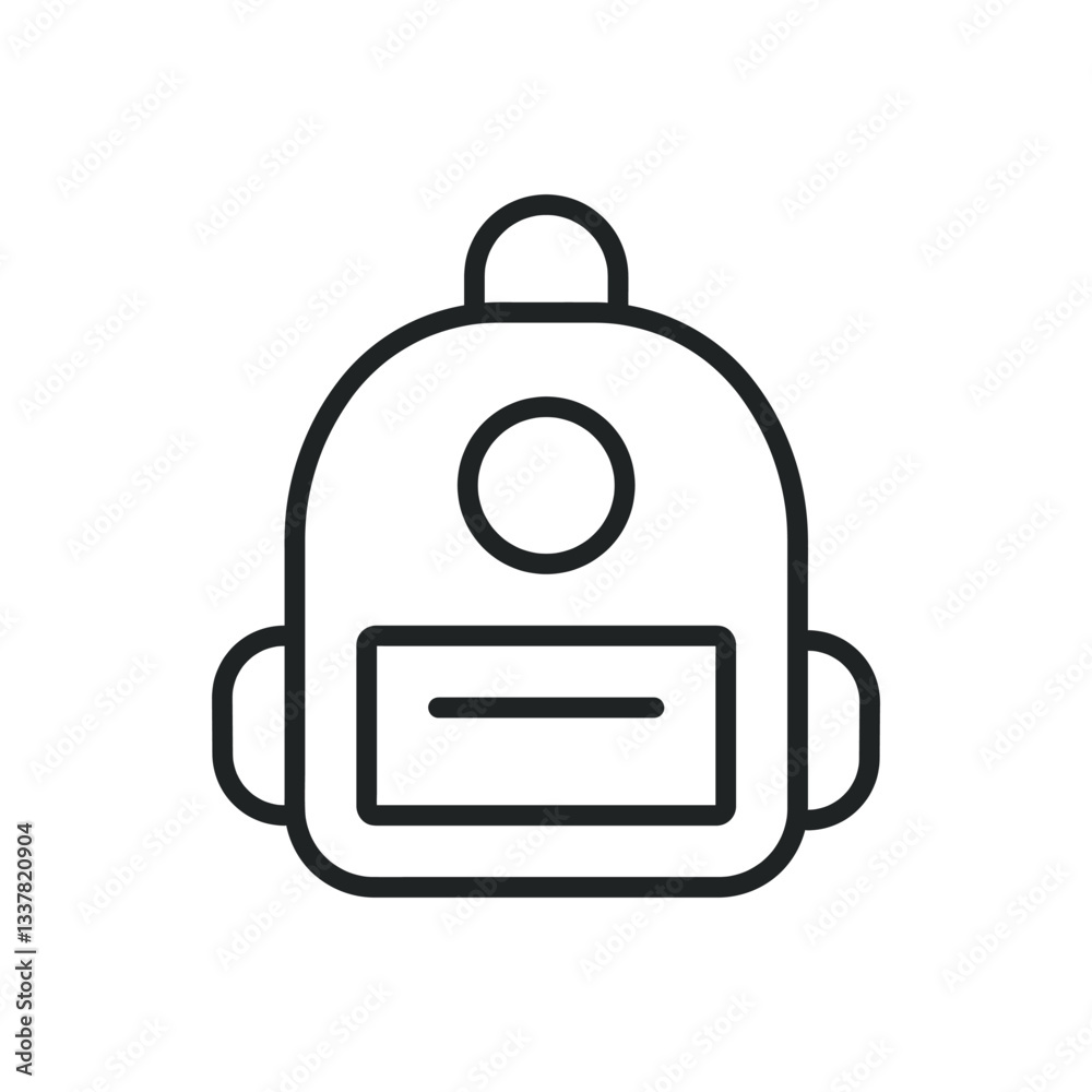 Wall mural backpack thin line icons. editable stroke and perfect pixel on transparent background