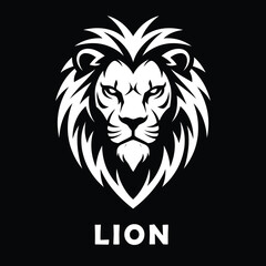 Majestic Lion Head Logo with Bold Mane and Clean Lines