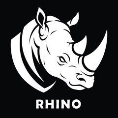 Bold Rhino Head Logo with Clean Lines and Modern Design