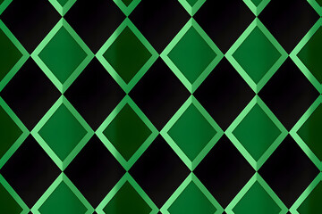 Green diamond-patterned wall close up
