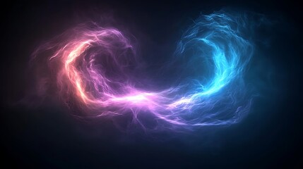 Naklejka premium Artistic viewpoint dynamic vibrant abstract light swirls in digital background texture