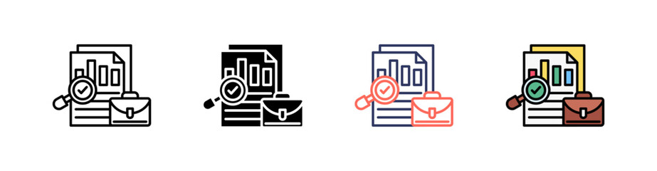 Obraz premium Job Multi Style Icon Set Vector 