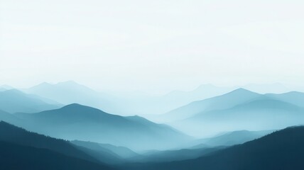 Obraz premium Misty Blue Mountains, Serenity Landscape, Calm Background