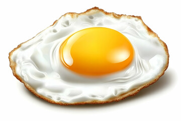 Fried egg breakfast food cooking white background