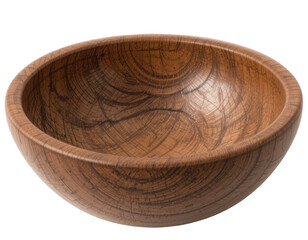 wooden bowl. empty wooden bowl isolated on transparent or white background
