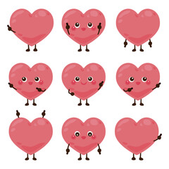 指さしをする心のキャラクターセット