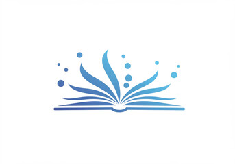 Fototapeta premium Abstract Blue Open Book Design Element with Gradient and Shapes