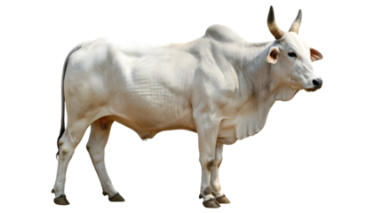 Nelore Cattle full body. cow, animal, farm,isolate on transparent background