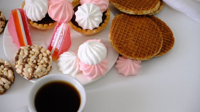 Luxury handmade chocolate mendiants, cookies, bites, candies, marmalade, chocolate baskets, marshmallow, wheat grain rice crackers