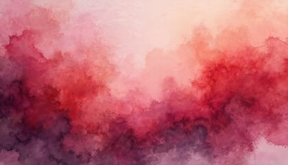 Abstract background with multicolor watercolors blending Antique Ruby, Red, Bordeaux shades. Artwork with soft blended subtile gradients, artistic brush strokes suitable for text, logos overlay.