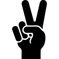 peace sign with hand vector icon