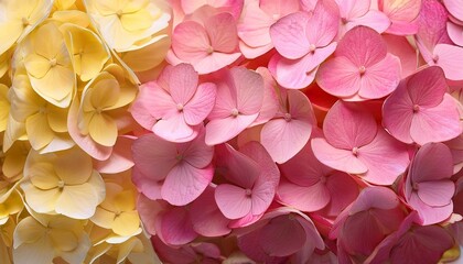 Fototapeta premium pink and yellow hydrangea petals
