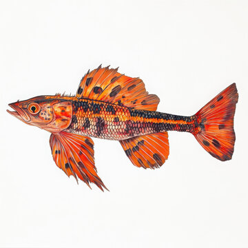 An elegantly detailed Dwarf Snakehead with beautiful