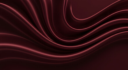  Luxurious Maroon Silk Fabric with Smooth Flowing Waves