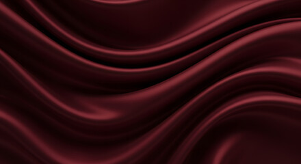Obraz premium Luxurious Maroon Silk Fabric with Smooth Flowing Waves