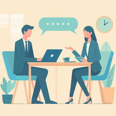 illustration of business people having a discussion