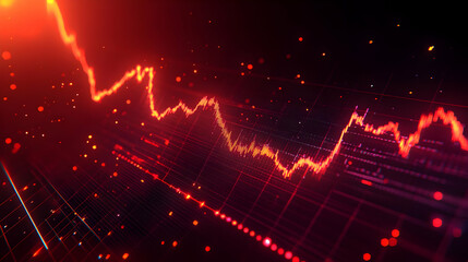 Red Declining Stock Market Graph