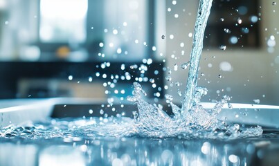 Water splashing into a basin