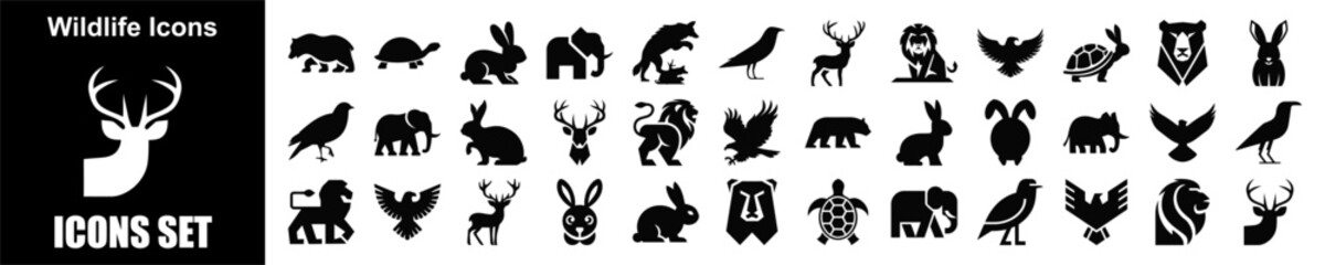 Wildlife & Forest Animal Icon Set – Nature, Wilderness & Adventure Symbols © PHOTRIX
